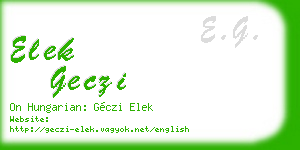 elek geczi business card